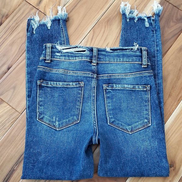 NEW! BUCKLE Bridge by GLY Elliot High Rise Ankle Skinny Stretch Jeans Raw Hem 25 - Picture 4 of 14